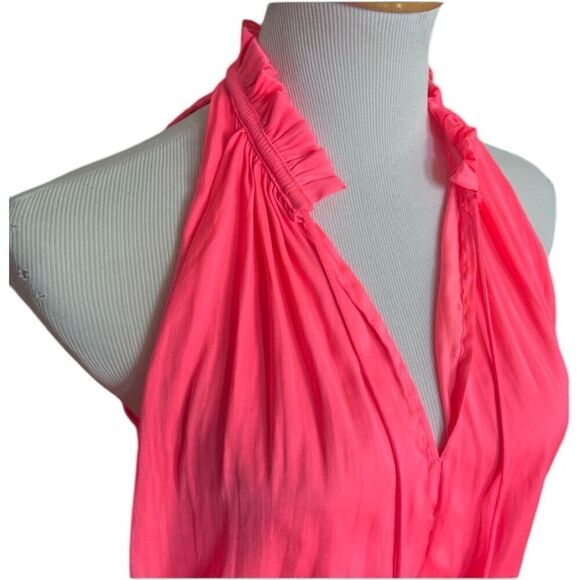Womens Current Air Los Angeles Cara Sleeveless Pink Pleated Mini Dress - Sz M - Picture 6 of 7